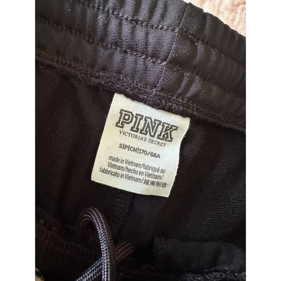 Victoria's Secret PINK brand black joggers with zipper on bottom hem Small - Picture 2 of 6